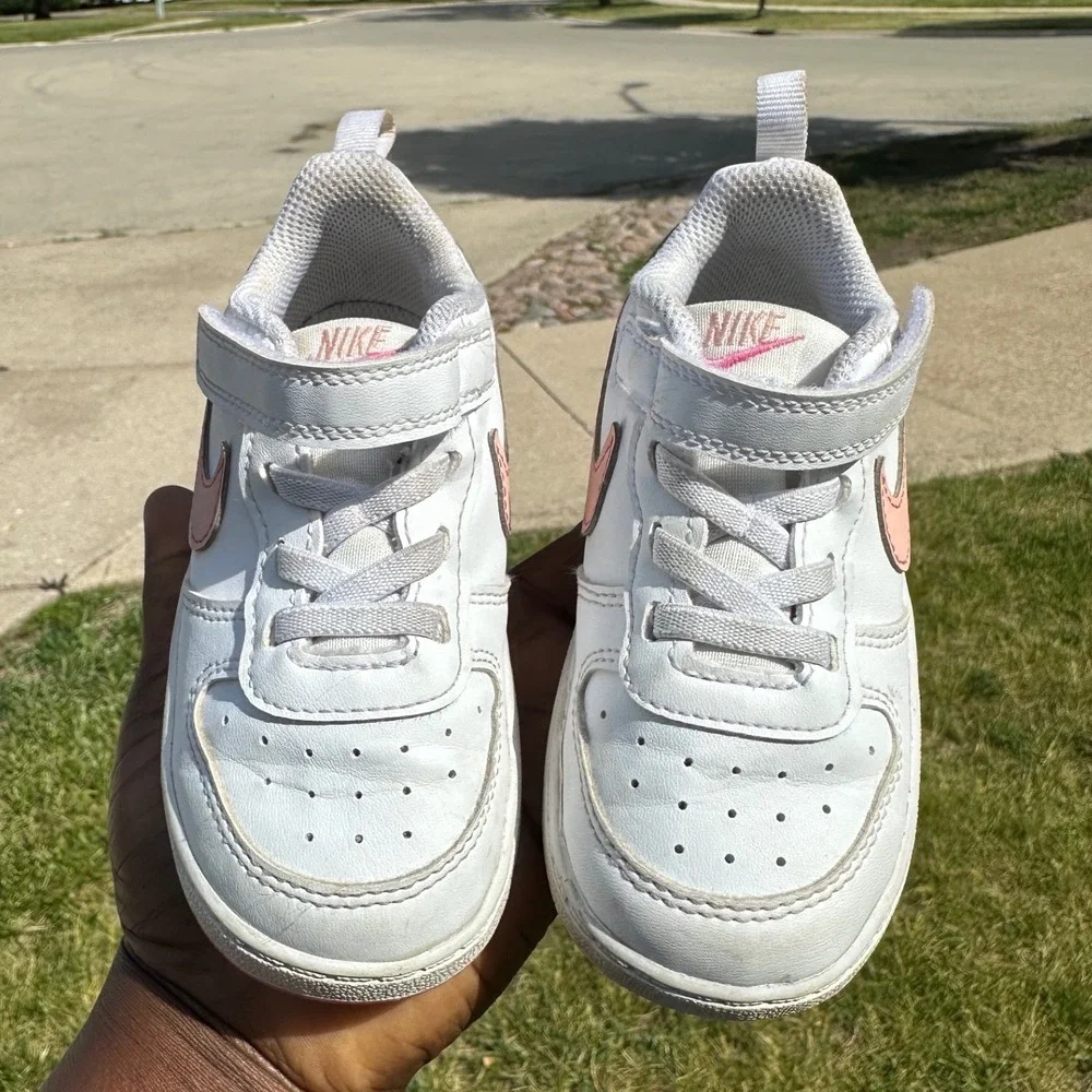 Nike Court Borough Low 2 Toddler Girl Athletic Shoes Size 8 White Sneakers